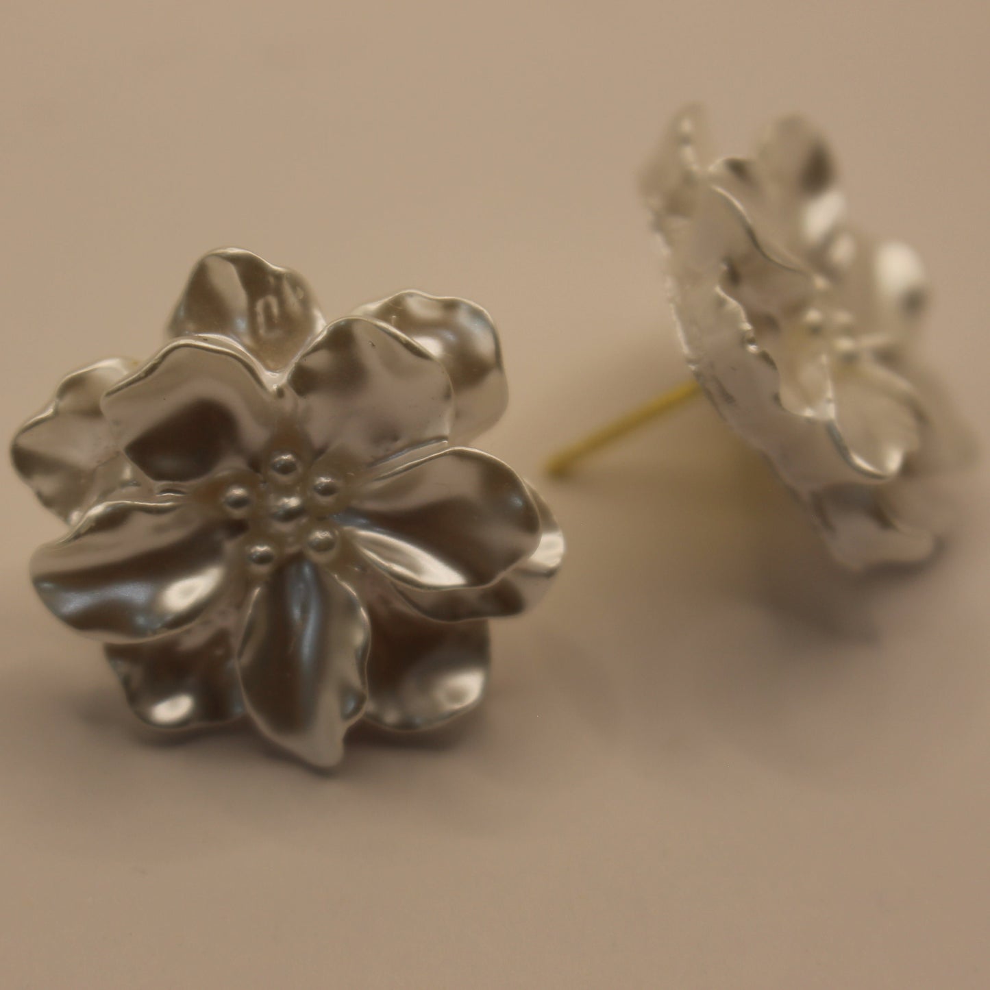 Silver Rose Studs