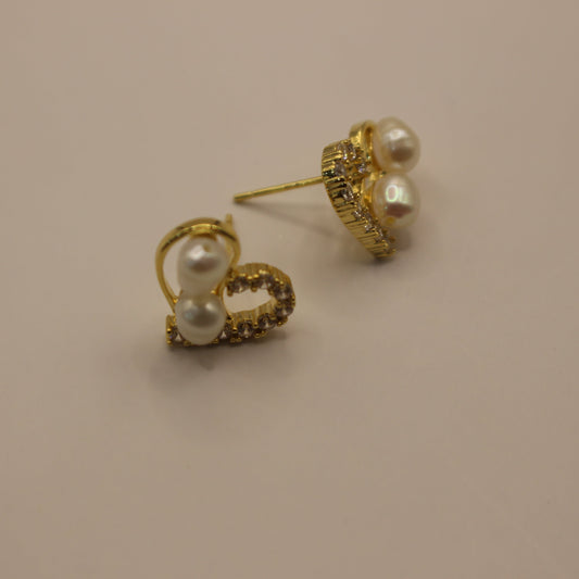 Heartfelt Pearl Studs